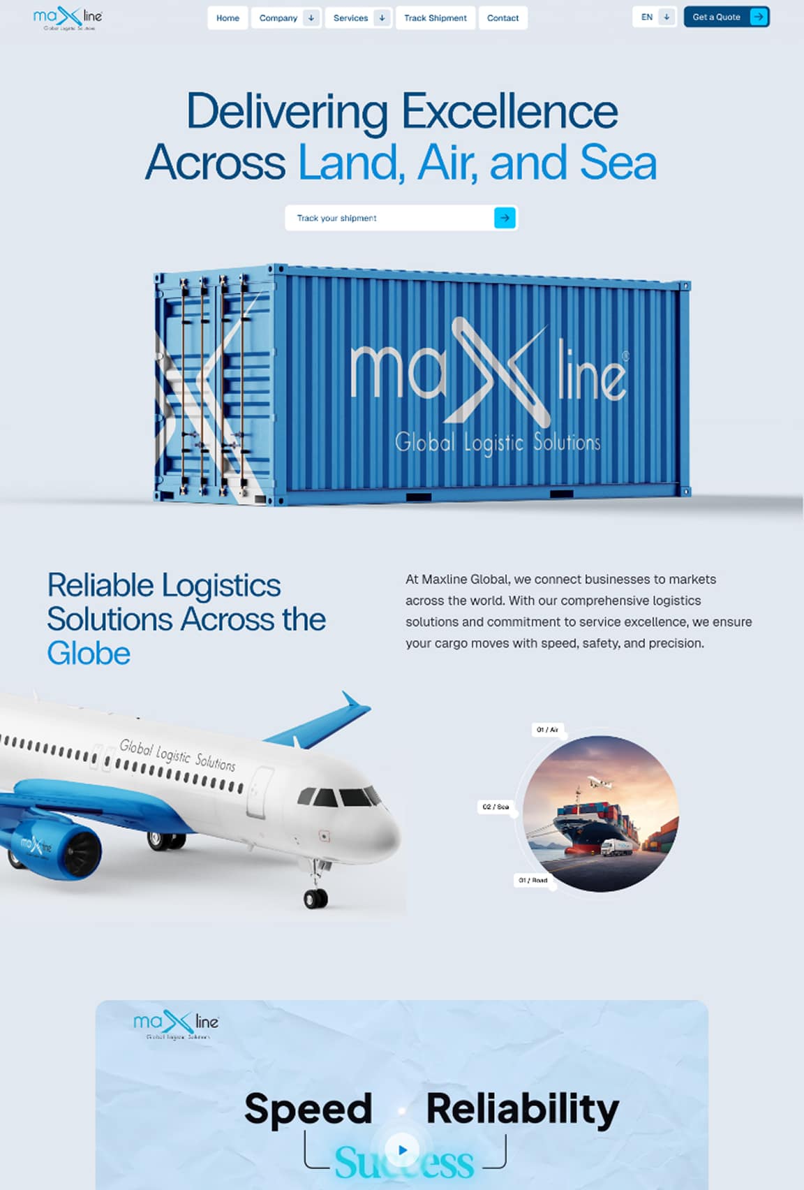 Maxline Global Logistics website by ZironPro